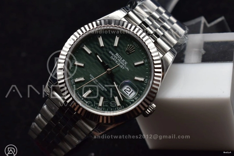 Fluted Jubilee Dial Edition Steel 41 VSF Green 904L VS3235 on Bracelet DateJust Bezel 126334 Textured Best 1:1 0312